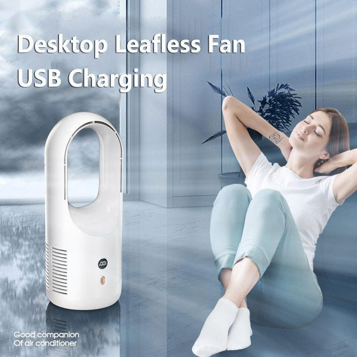 Eco luxe- Electric Bladeless Fan Cooler Desktop Portable Usb Rechargable Air Cooling Fan - verycoolshop