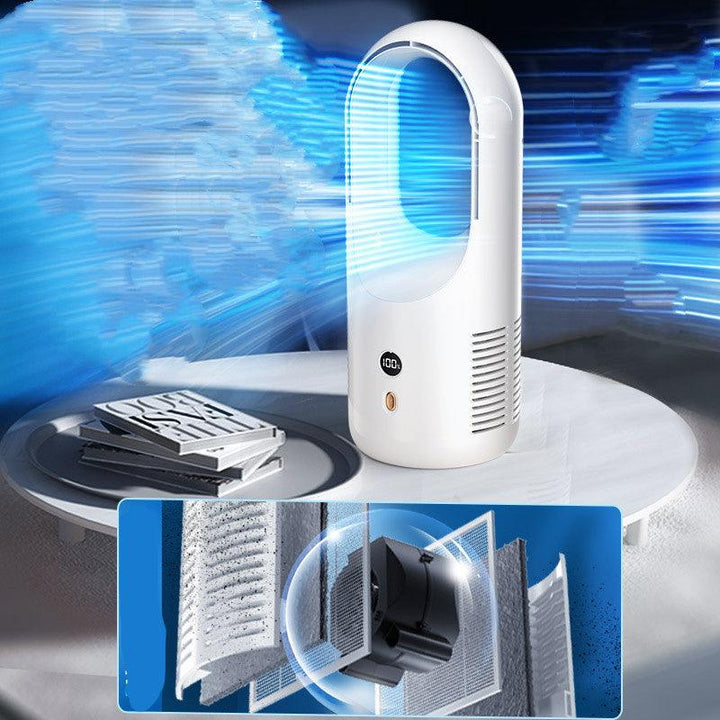 Eco luxe- Electric Bladeless Fan Cooler Desktop Portable Usb Rechargable Air Cooling Fan - verycoolshop