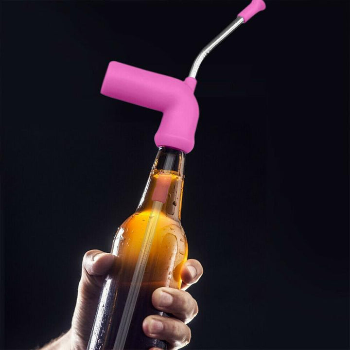 Ecoluxe- Beer Snorkel Straw Beer Bong Funnel Slammer Double Snorkel Drinking - verycoolshop