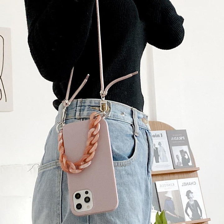 Ecoluxe-Marble Chain Crossbody Lanyard Strap Case For iPhone - verycoolshop