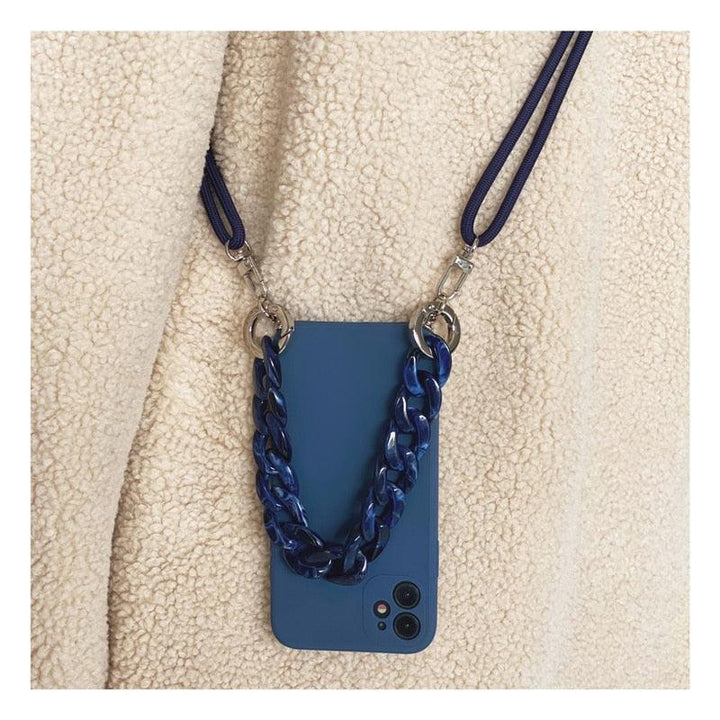 Ecoluxe-Marble Chain Crossbody Lanyard Strap Case For iPhone - verycoolshop